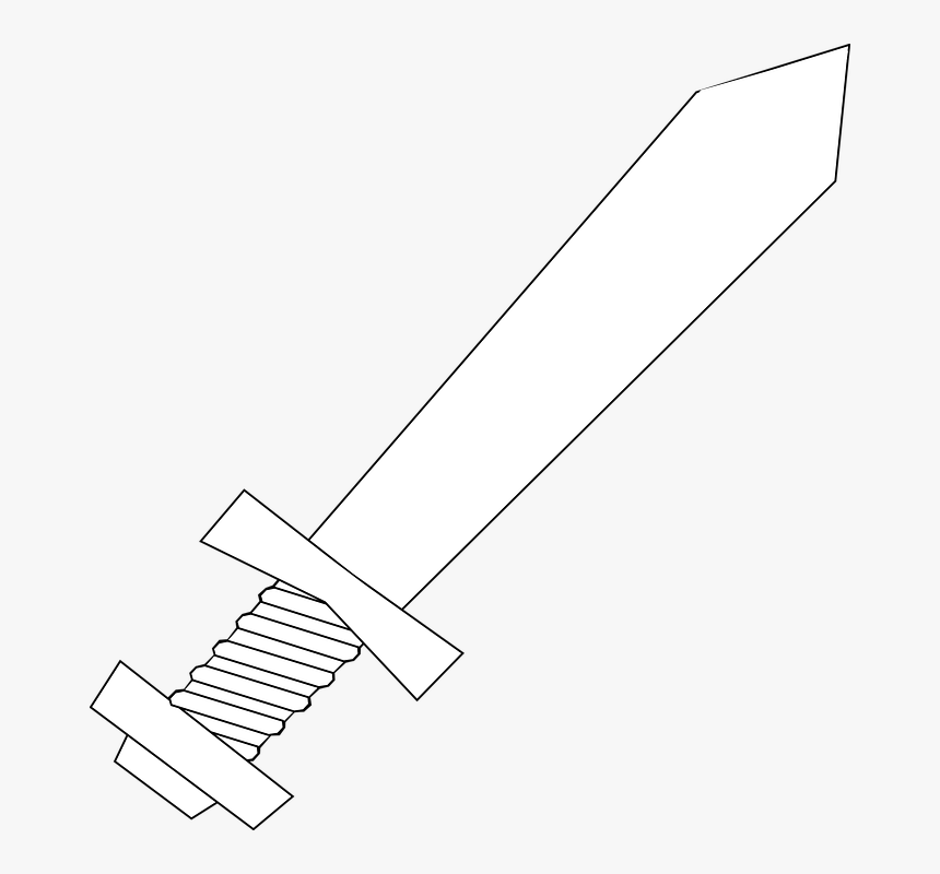 Knife, Sword, Weapon, Dagger, Outlines - Sword Clipart Png White, Transparent Png, Free Download