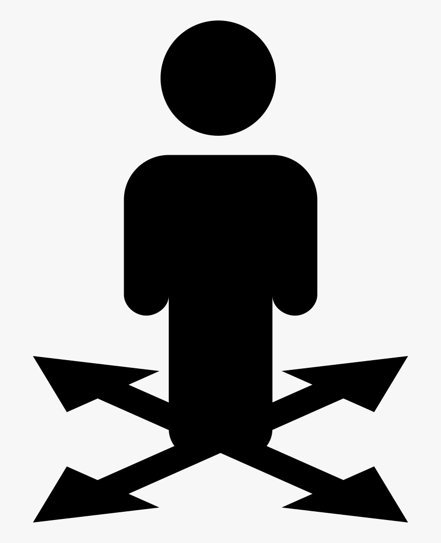 Man Standing Silhouette On Arrows Symbol Pointing To - Transparent Background Directions Clip Art, HD Png Download, Free Download