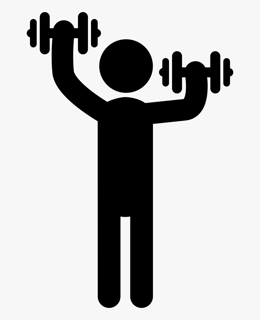 Transparent Man Standing Silhouette Png - Person With Dumbbell Clipart, Png Download, Free Download
