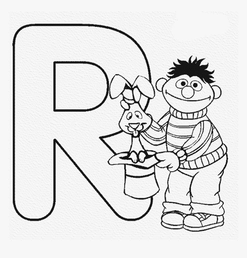 Sesame Street Numbers Coloring Pages With Good Sign - Alphabet Coloring Sesame Street, HD Png Download, Free Download