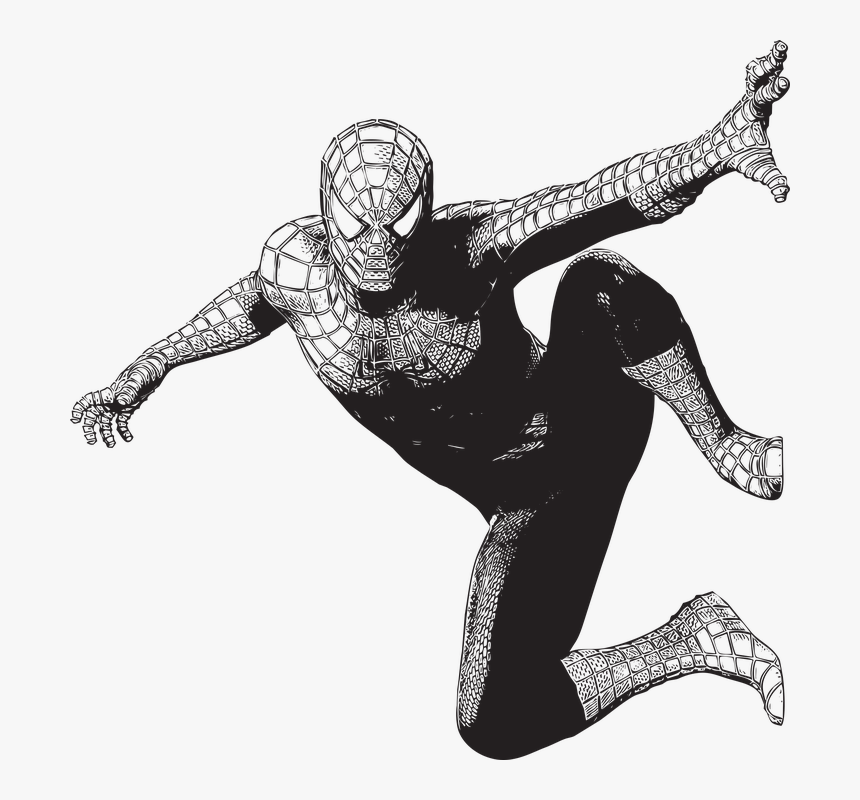 Spiderman, Movie, Superhero, Spider, Portrait, Film - Spiderman Black And White, HD Png Download, Free Download