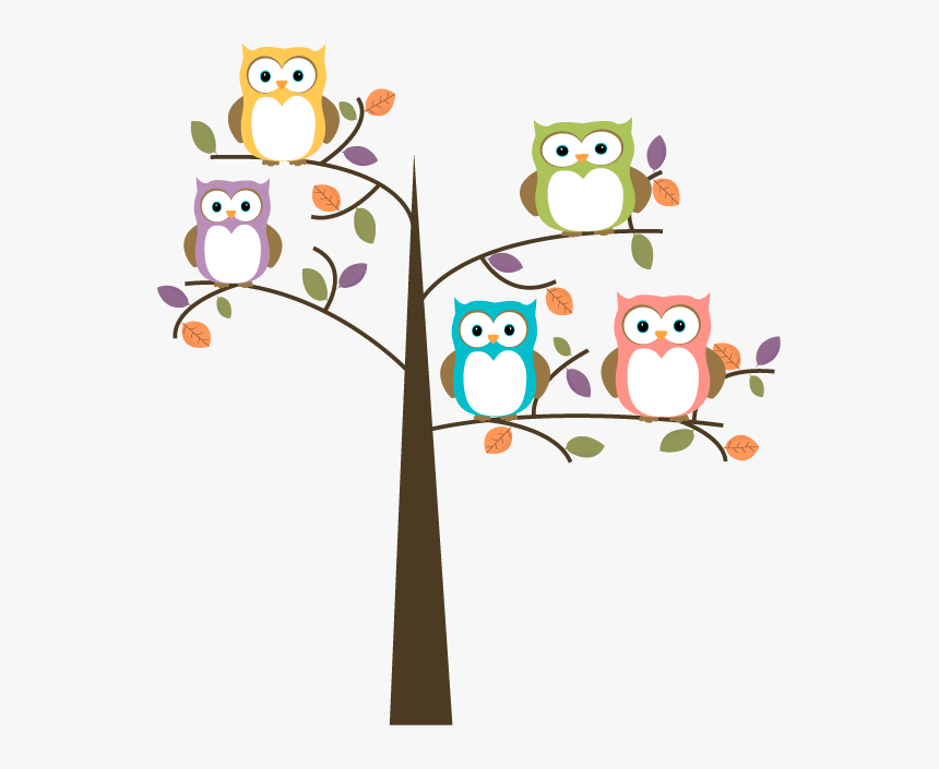 Cute Spring Clipart - Owls On A Tree, HD Png Download, Free Download