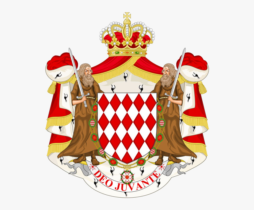 Great Coat Of Arms Of The House Of Grimaldi Of Monaco - Monaco Coat Of Arms, HD Png Download, Free Download