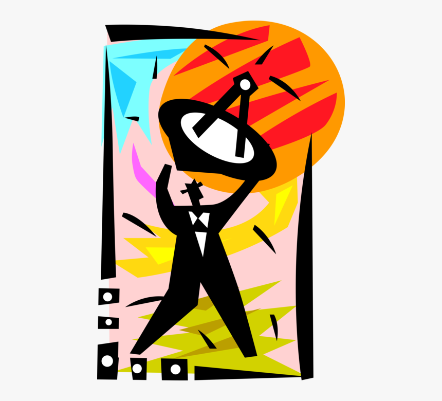 Vector Illustration Of Businessman Holds Satellite - Poster, HD Png Download, Free Download