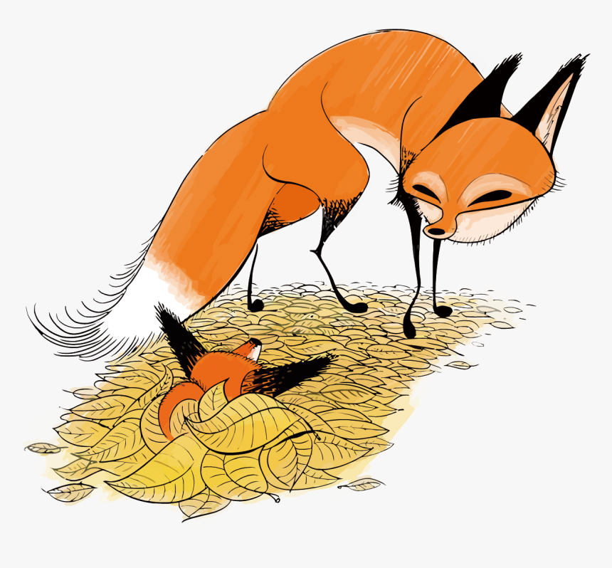 Red Fox Drawing Illustration - Drawing Red Fox, HD Png Download, Free Download