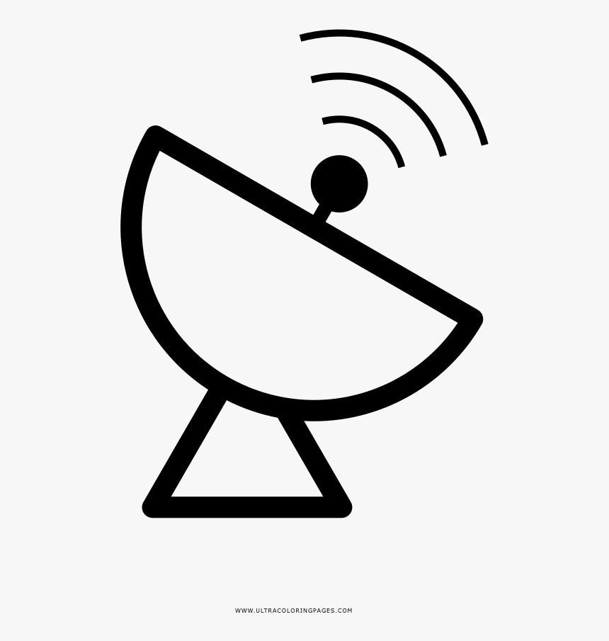 Satellite Dish Coloring Page - Desenho De Uma Antena De Tv, HD Png Download, Free Download