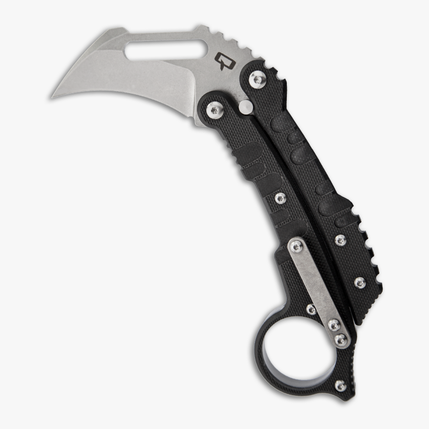 Quartermaster Knives Qtr 9 Black Stonewash Karambit - اموزش کار با چاقو, HD Png Download, Free Download