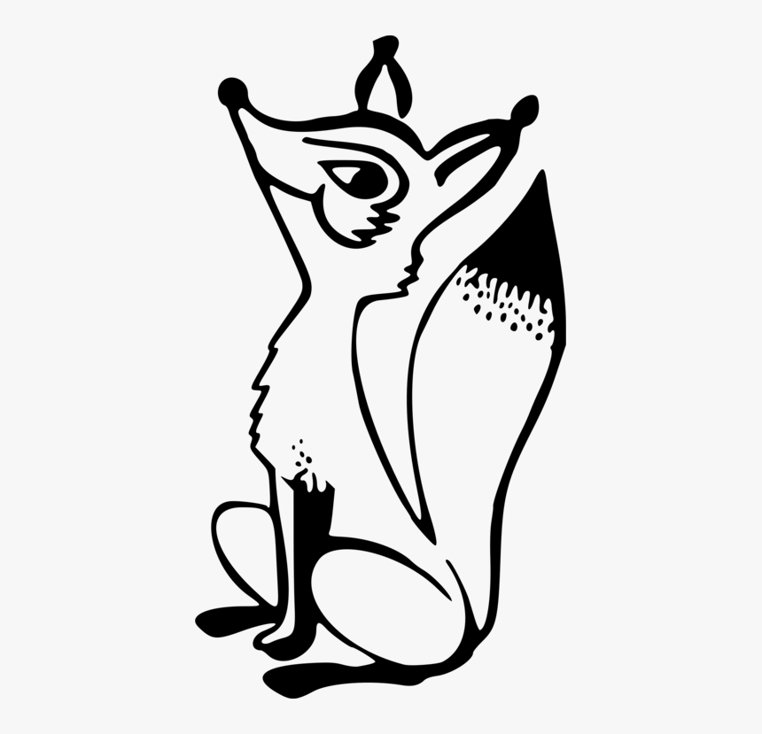 Fox Black And White Png - Free A4 Wall Art, Transparent Png, Free Download