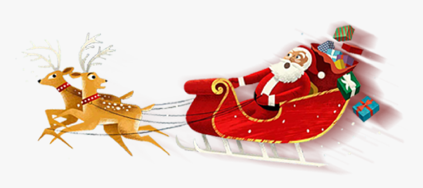 Clip Art Santa Claus Deer - Christmas Day, HD Png Download, Free Download