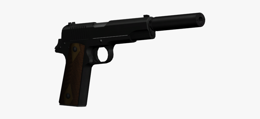 Silenced Pistol Png - Silenced Colt Png, Transparent Png, Free Download