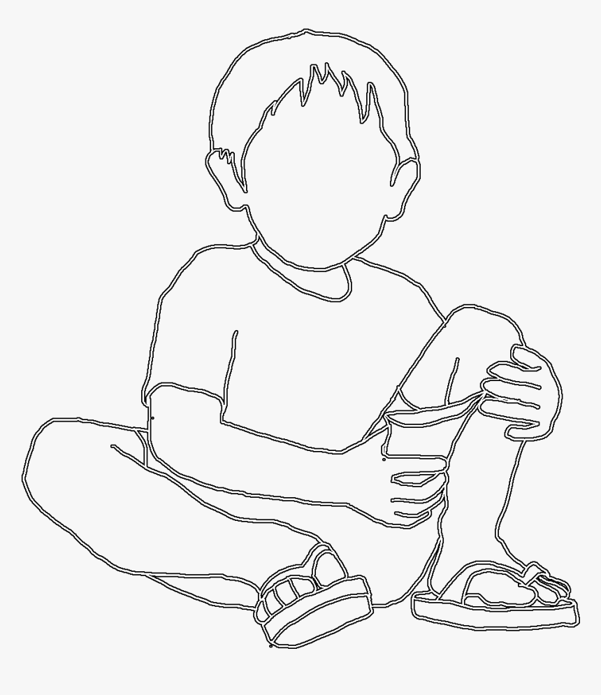 Transparent Kids Playing Silhouette Png - Line Silhouette Kid, Png Download, Free Download