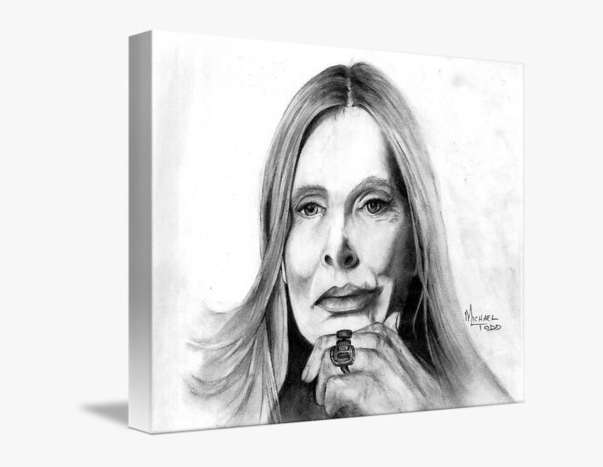 Pencil Drawing Of Celebrity Joni Mitchell Face - Girl, HD Png Download, Free Download