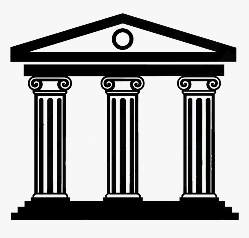 Transparent Greek Column Png - Greek Temple Black And White Clipart, Png Download, Free Download