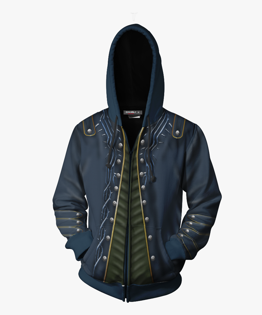 Devil May Cry Vergil Cosplay Zip Up Hoodie Jacket - Vergil Hoodie, HD Png Download, Free Download