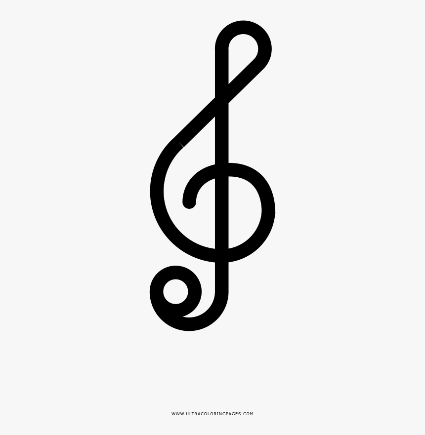 Clave De Sol Página Para Colorear - Line Art, HD Png Download, Free Download