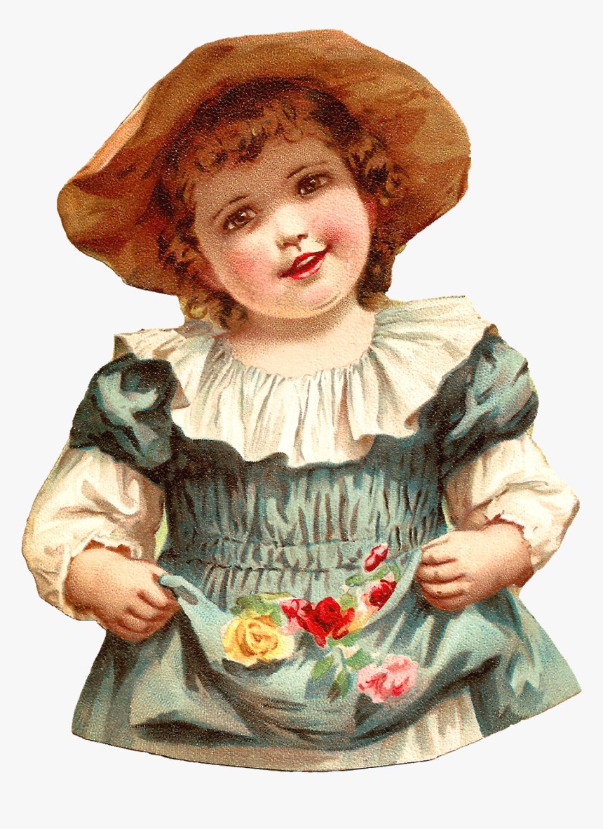 Transparent Straw Hat Clipart - Victorian Girl Art Png, Png Download, Free Download