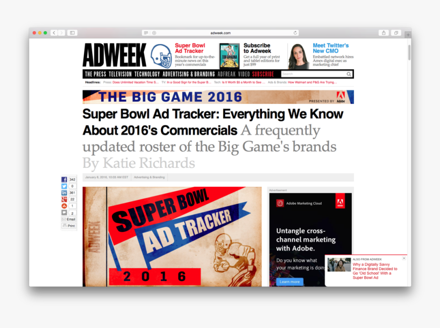 Screen Shot 2016 01 26 At - Adweek Media Plan Of The Year, HD Png Download, Free Download