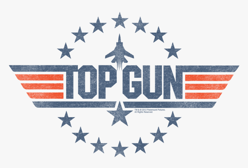 Faded Retro Blue And Red Top Gun Emblem Design - Top Gun Maverick Logo, HD Png Download, Free Download