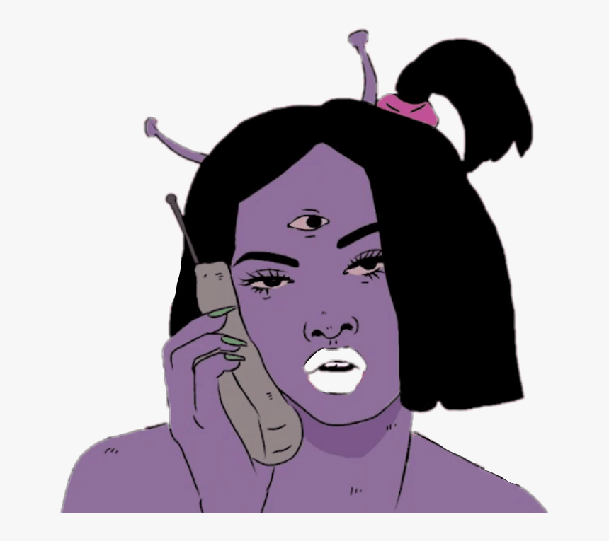 Tumblr Cartoon Art Aesthetic Pretty Png Tumblr Png - Three Eyed Girl Alien, Transparent Png, Free Download