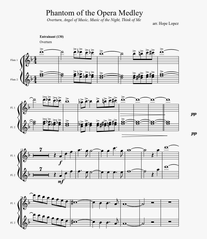 Phantom Of The Opera Medley Sheet Music Composed By - Link Between Worlds Piano Sheet Music, HD Png Download, Free Download