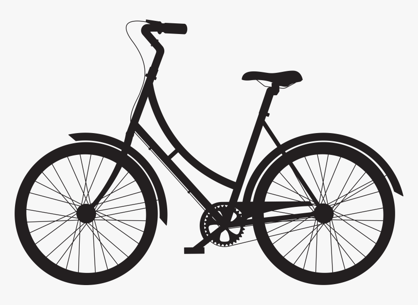 Bicycle Wheels Cycling Clip Art - Transparent Bicycle Silhouette Png, Png Download, Free Download