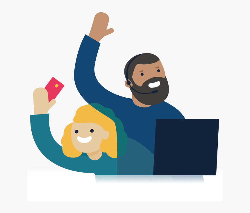 Illustration Of Two Monzo Customer Support Agents - Customer Illustration Png, Transparent Png, Free Download