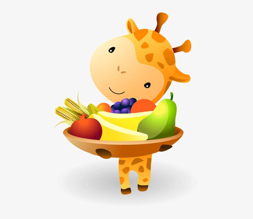 Kwanzaa Baby Giraffe Holding A Mazao - Fruit, HD Png Download, Free Download