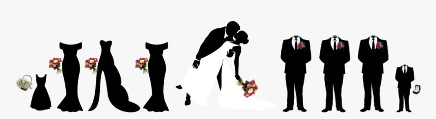 Wedding Party Silhouette Png, Transparent Png, Free Download