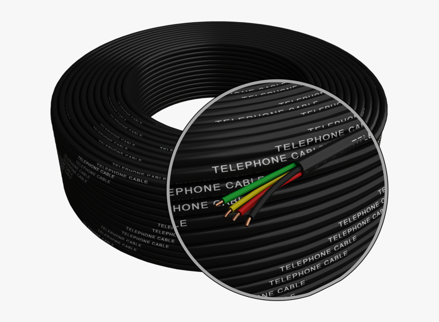 Phone Cable 300ft Rounded Black Roll 4x1/0 - Wire, HD Png Download, Free Download