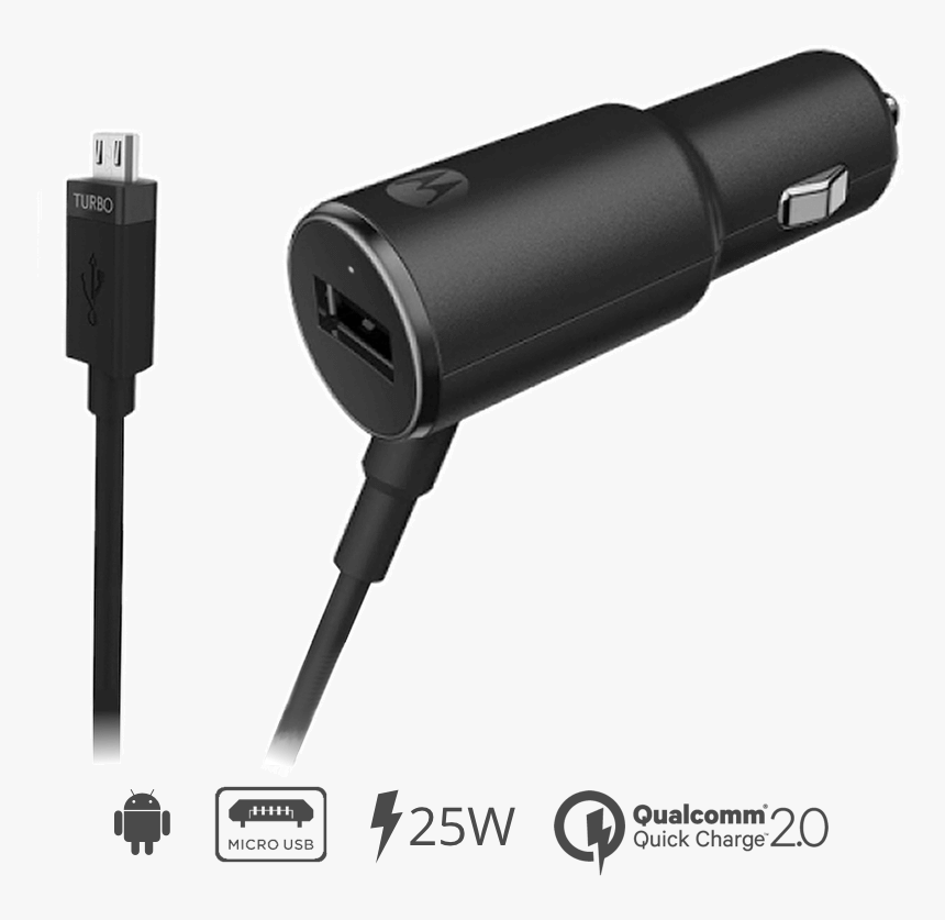 Motorola Turbopower 25 Micro-usb Car Charger - Turbopower 25 Motorola, HD Png Download, Free Download