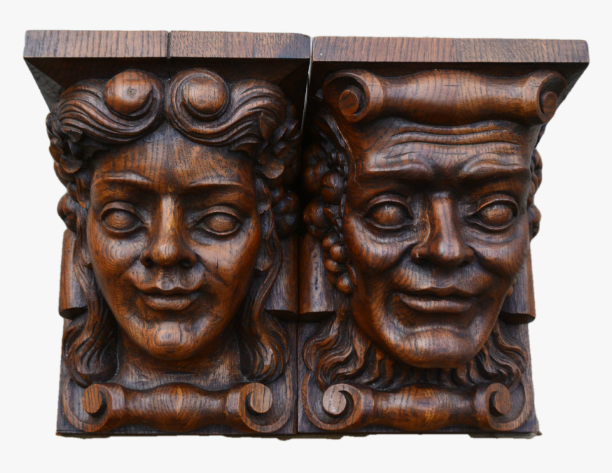 Italian Antique Wall Consoles Carved Heads Very Large - Carving, HD Png Download, Free Download