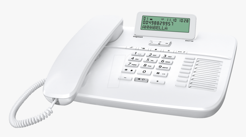 Telephone, With Cord, White Gigaset Communications - Gigaset Da710, HD Png Download, Free Download