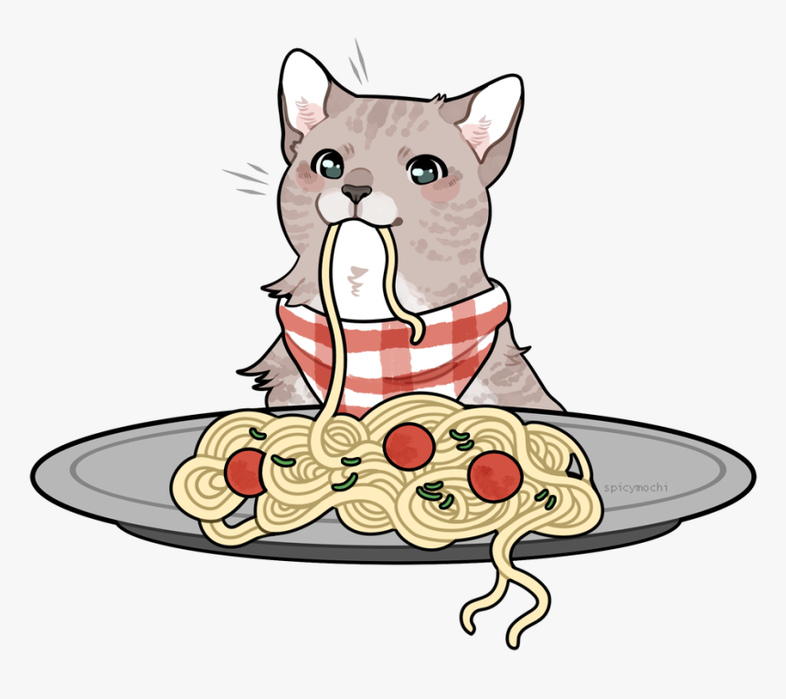 Image Result For Dog And Cat Eating Spaghetti Clipart - Cartoon, HD Png Download, Free Download