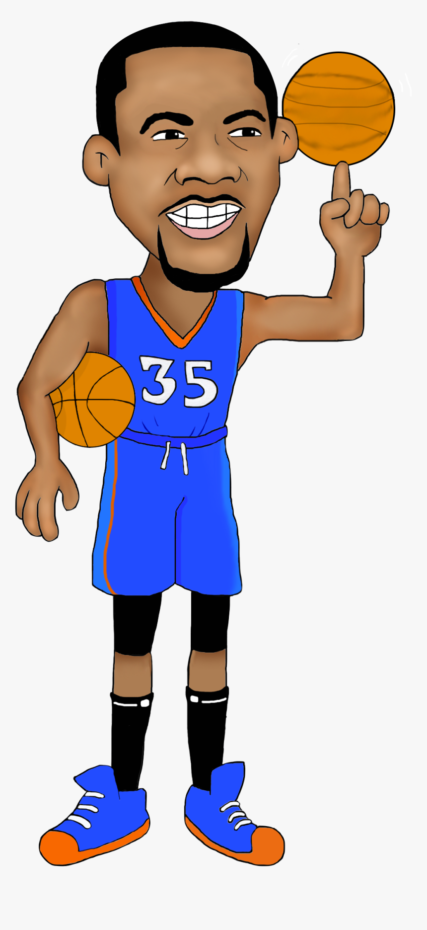 Golden State Warriors Player Cartoon - Kevin Durant Cartoon Png, Transparent Png, Free Download