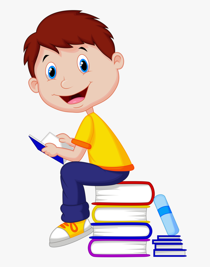 Png Pinterest Clip - Boy Read Book Cartoon, Transparent Png, Free Download