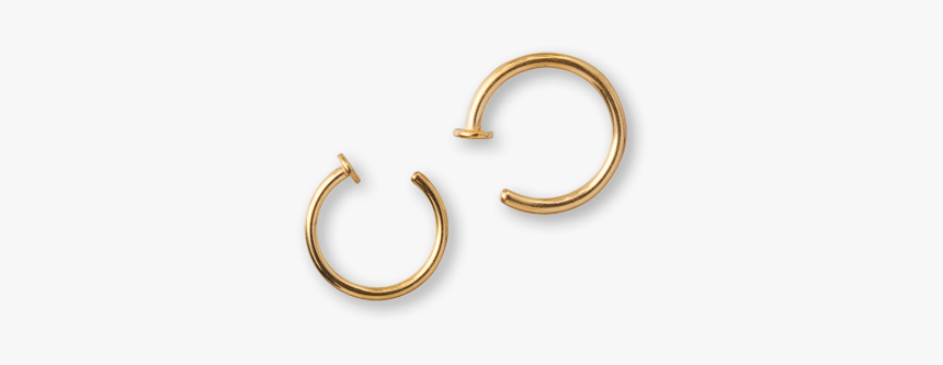 Pvd Gold Steel Open Nose Ring - Earrings, HD Png Download, Free Download