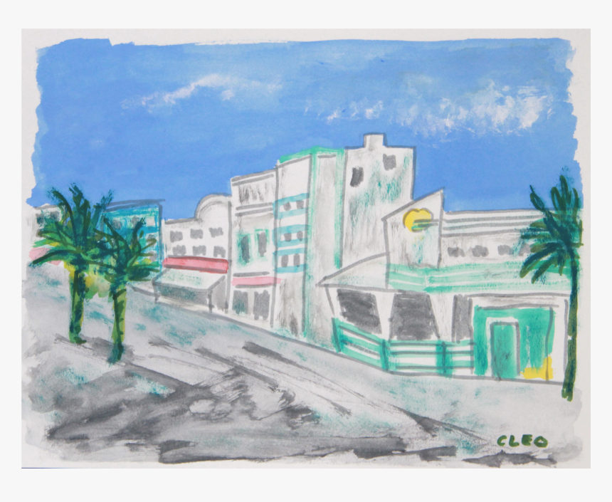 Miami Art Deco City - Painting, HD Png Download, Free Download