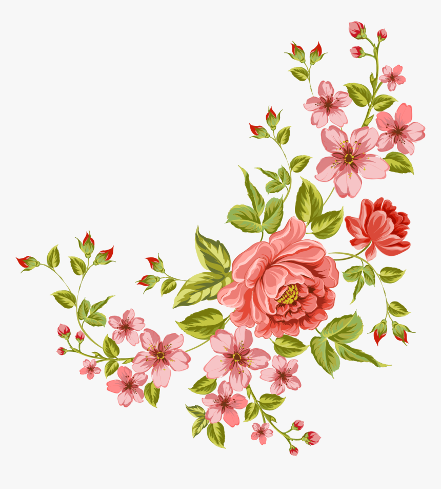Flower Clip Art - Corner Flower Design Transparent, HD Png Download ...