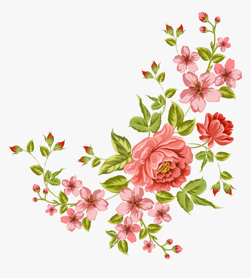 Flower Clip Art - Corner Flower Design Transparent, HD Png Download, Free Download