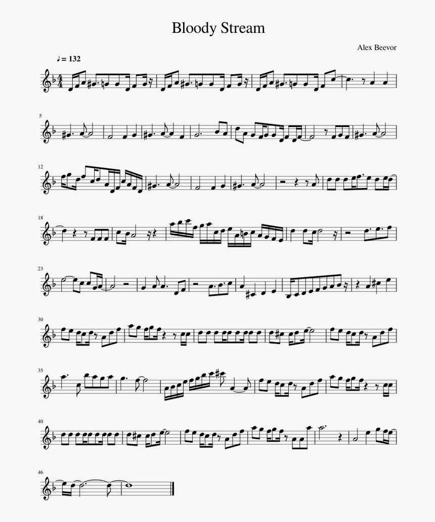 Bloody Stream Trumpet Sheet Music, HD Png Download, Free Download