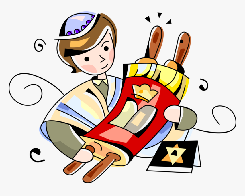Vector Illustration Of Hebrew Sefer Torah Parchment - Simchat Torah ...