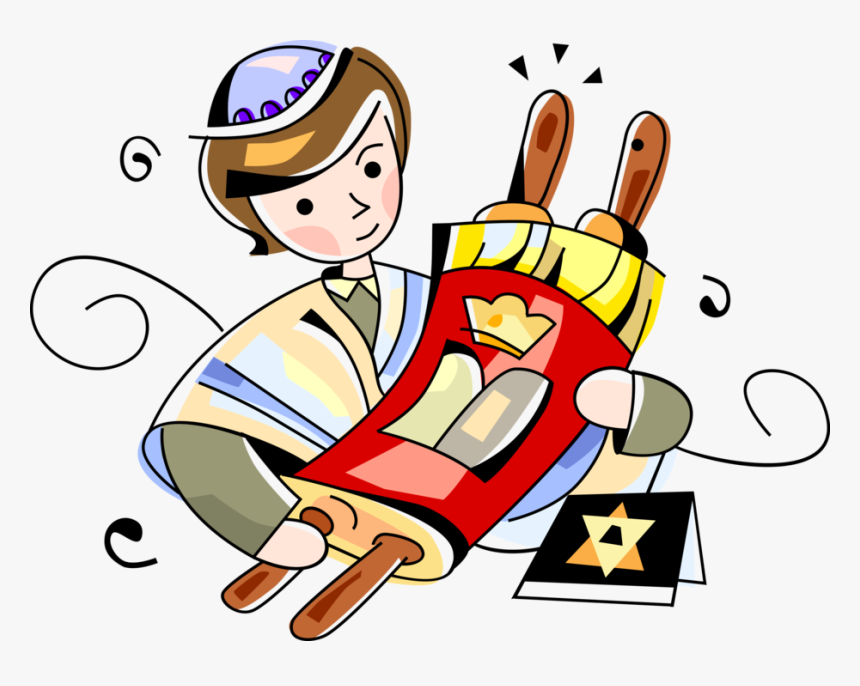 Vector Illustration Of Hebrew Sefer Torah Parchment - Simchat Torah Woman Coloring Sheet, HD Png Download, Free Download