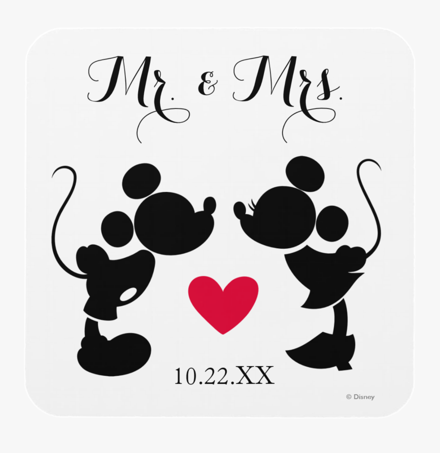 Mickey Wedding Minnie Marriage Invitation Mouse Clipart - Mickey And Minnie Silhouette Png, Transparent Png, Free Download