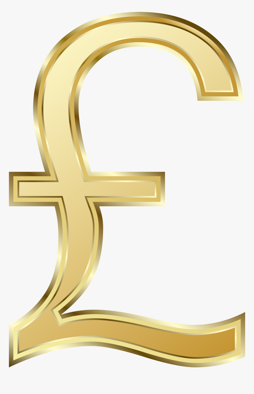 Clipart Border Money - Gold Pound Symbol Png, Transparent Png, Free Download