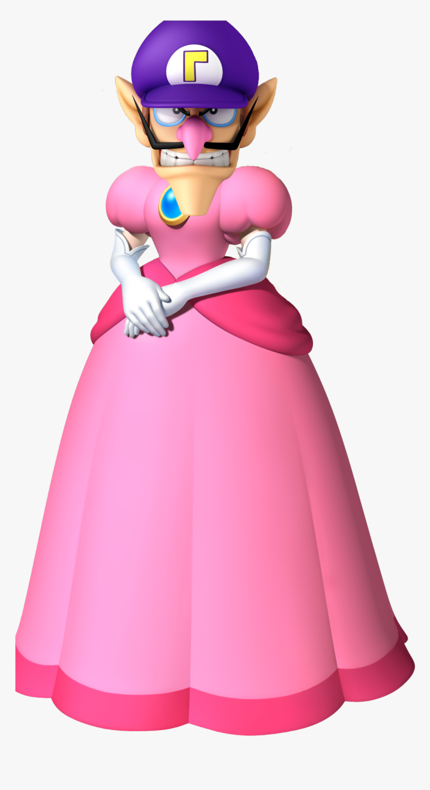 Waluigi Head Png - Princess Peach New Super Mario Bros, Transparent Png, Free Download