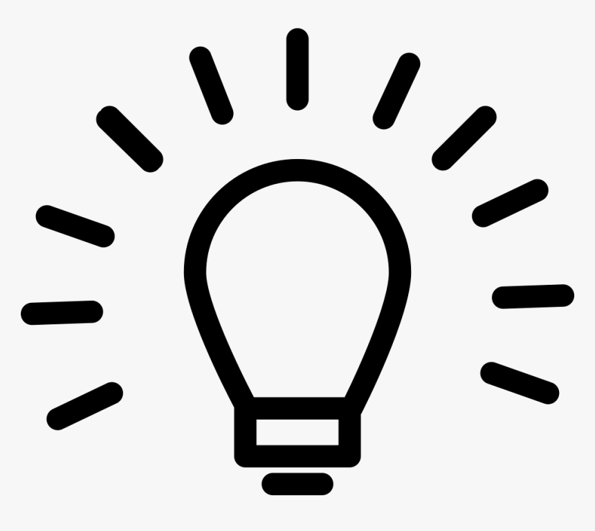 Light Bulb Outline Sign Inside A Circle - Icon Light Bulb Free, HD Png Download, Free Download