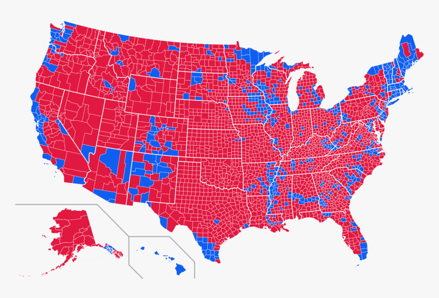 2016 Presidential Election Results By County, HD Png Download, Free Download