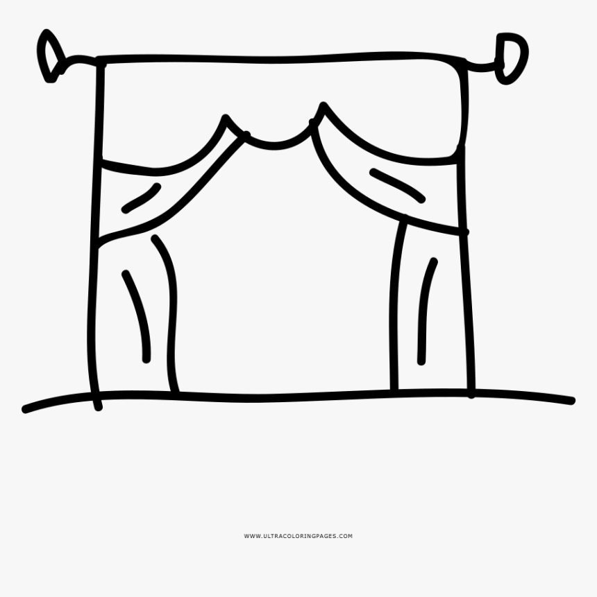 Theater Curtains Coloring Page - Dibujos De Teatro Para Colorear, HD Png Download, Free Download