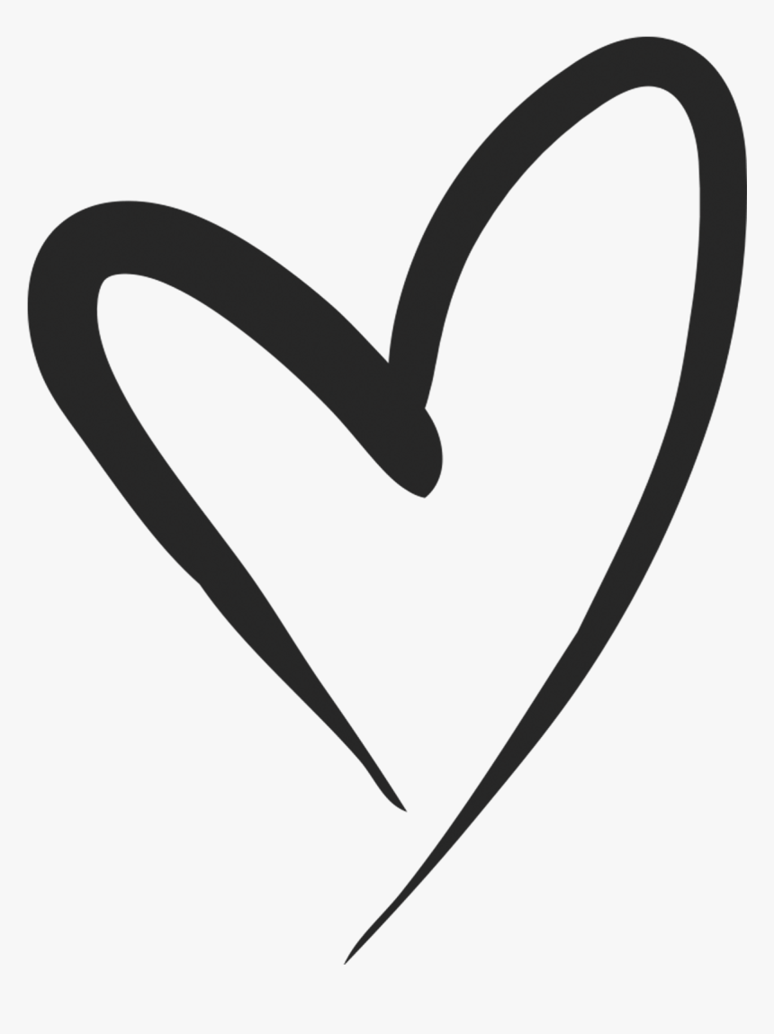 Black And White Heart Sketch Png Download Transparent