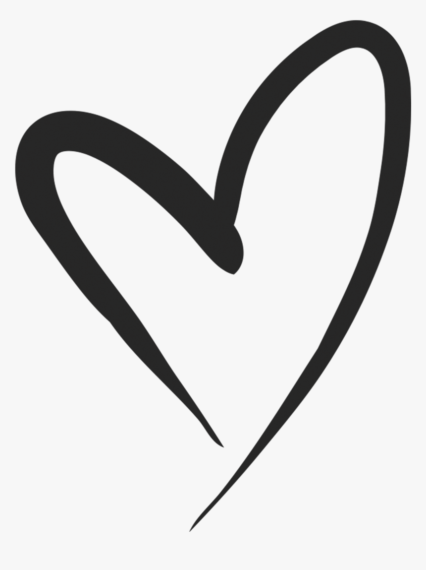 Black And White Heart Sketch , Png Download - Transparent Background Black Hand Drawn Heart, Png Download, Free Download